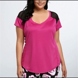 Torrid Pink Active Mesh Inset T-Shirt (Size 5)